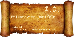 Prikosovits Dorián névjegykártya